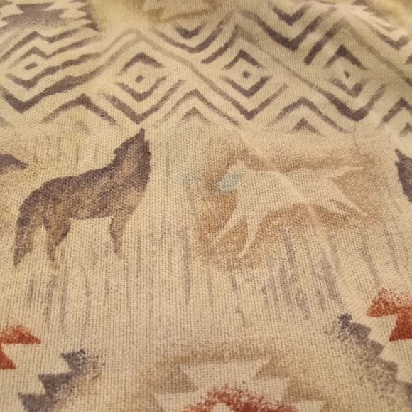 Cabela's chamois wolf Southwest Navajo all over print button up shirt - Picture 2 of 4